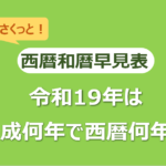 令和19年は平成何年で西暦何年?西暦和暦早見表でさくっと把握!