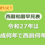 令和27年は平成何年で西暦何年？西暦和暦早見表でさくっと把握！